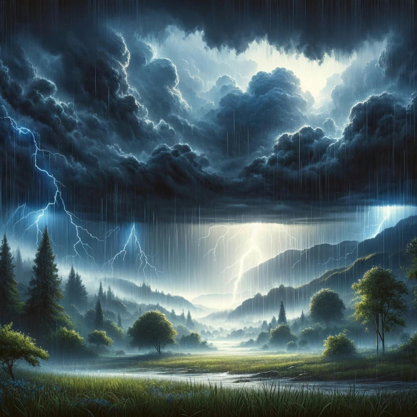 ⛈️ Stürmische Harmonie: Die Beruhigende Melodie von Regen und Donner