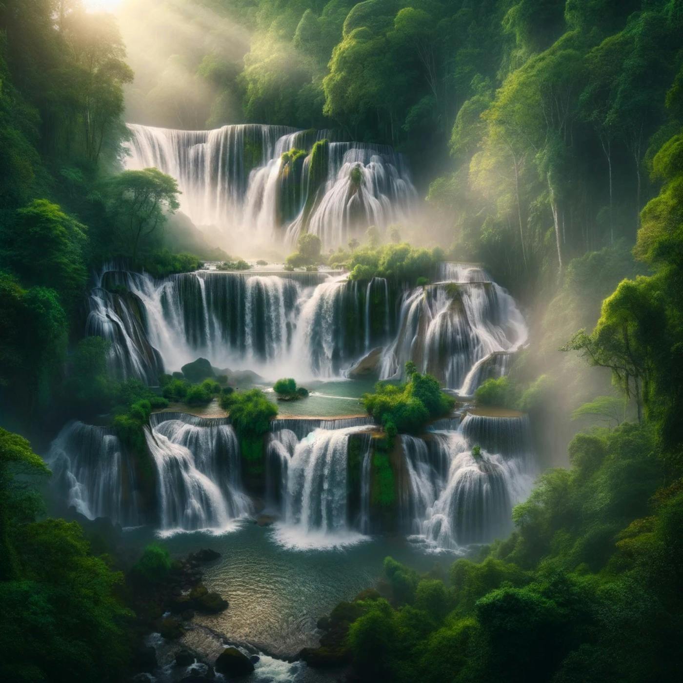 Belebende Immersion: Der Majestätische Wasserfall