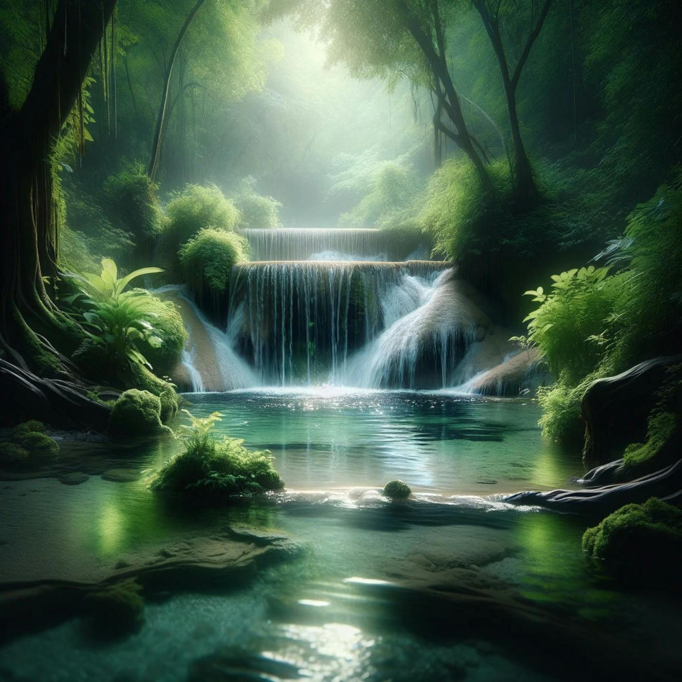 Flüsternder Wasserfall: Die Serenität des Wassers