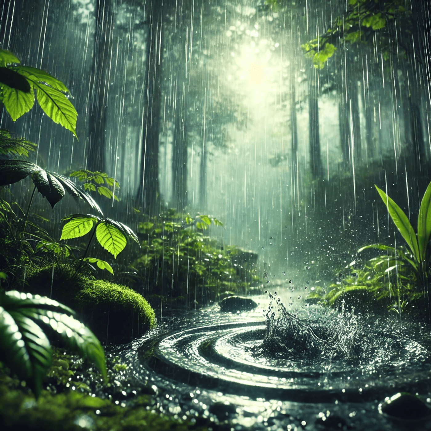 Starker Regen: Ein Strom der Ruhe, um den Geist zu beruhigen