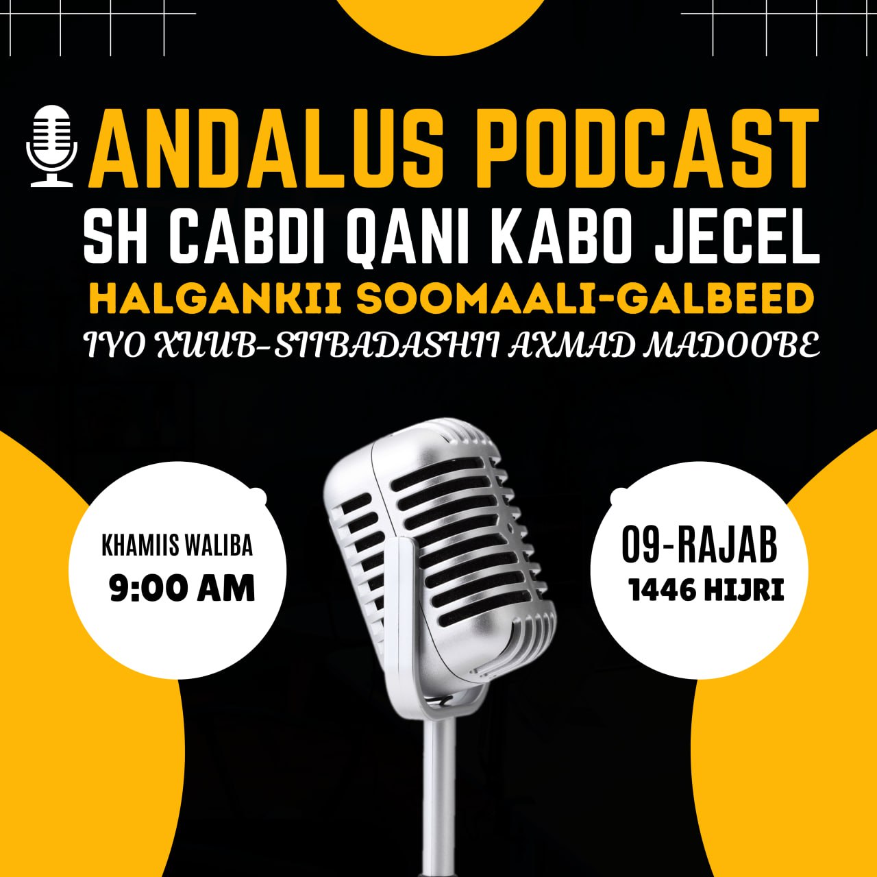 ANDALUS PODCAST Xalaqadii 13-aad: waxaa maanta marti ku ah Sheekh Cabdi Qani Kabo-Jecel oo ka sheekeyn doona Halgankii dhulka Soomaali-Galbeed