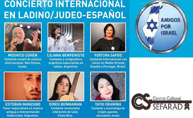 Concierto Internacional de Música en Ladino (online,Centro Cultural Sefarad, 14/8/2021)