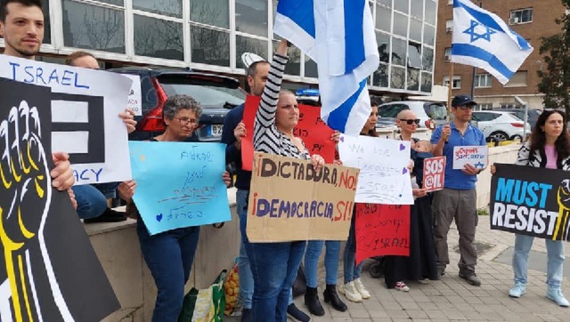 Las manifestaciones contra la reforma judicial en Israel llegan a España