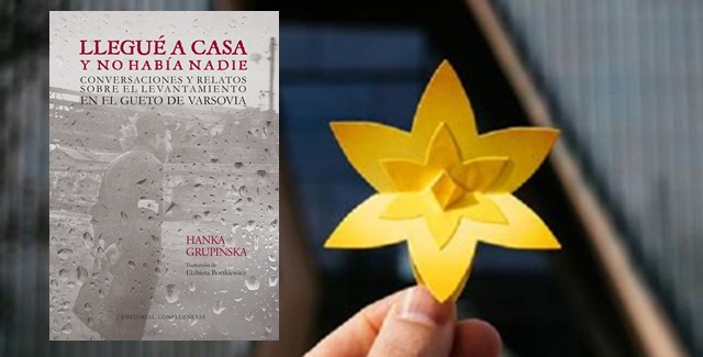 Jacintos amarillos y el libro "Llegué a casa y no había nadie"
