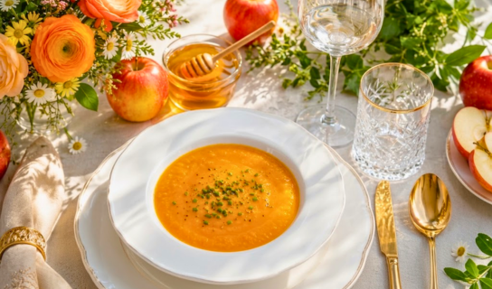 Sopita de zanahoria y una guarnición dulce para Rosh Hashaná