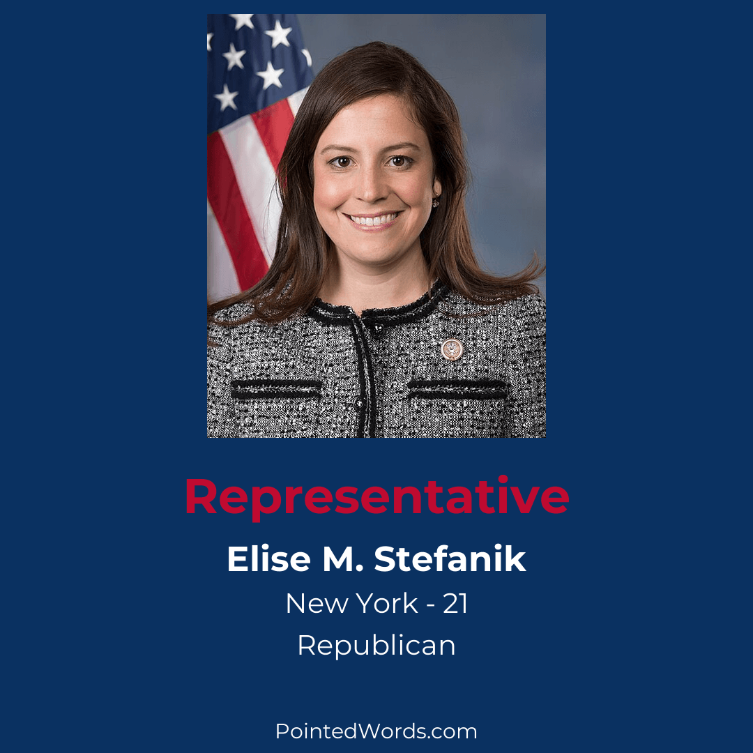 Profile of Republican Representative Stefanik from New York District 21