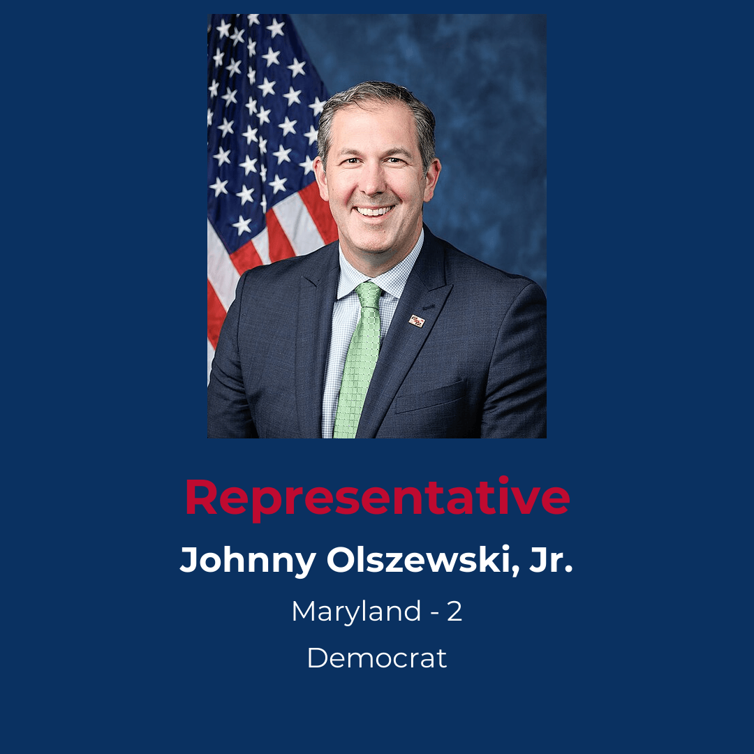 Profile of Democrat Representative Olszewski from Maryland District 2