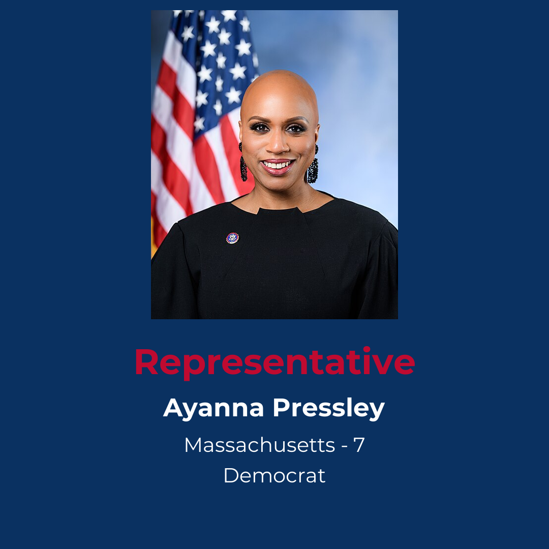 Profile of Democrat Representative Pressley from Massachusetts District 7