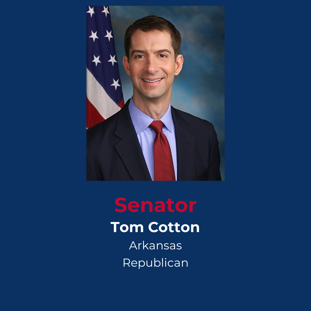 Profile of Republican Senator Cotton from Arkansas