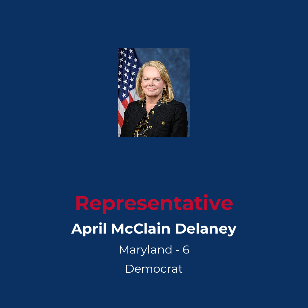Profile of Democrat Representative McClain Delaney from Maryland District 6