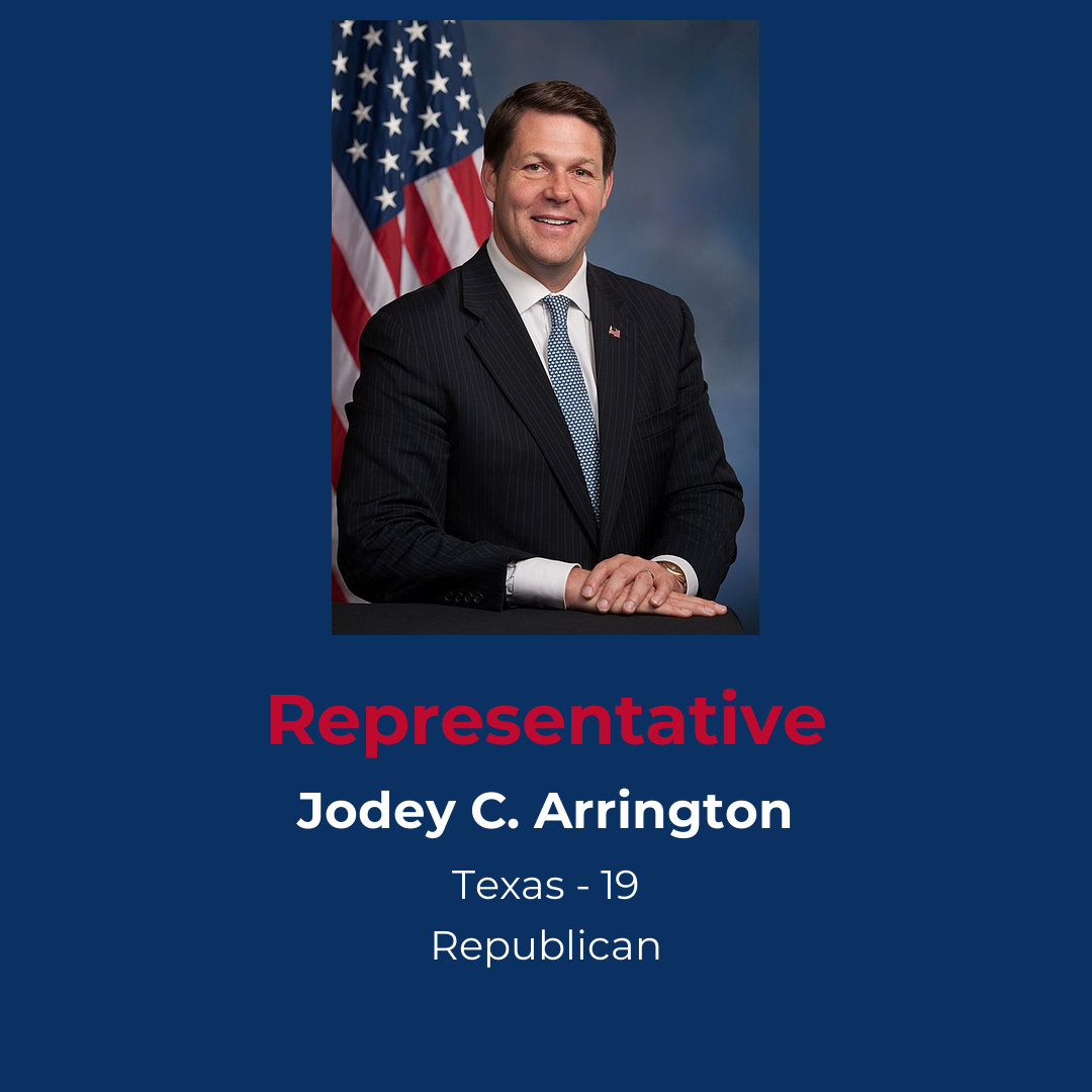 Profile of Republican Representative Arrington from Texas District 19
