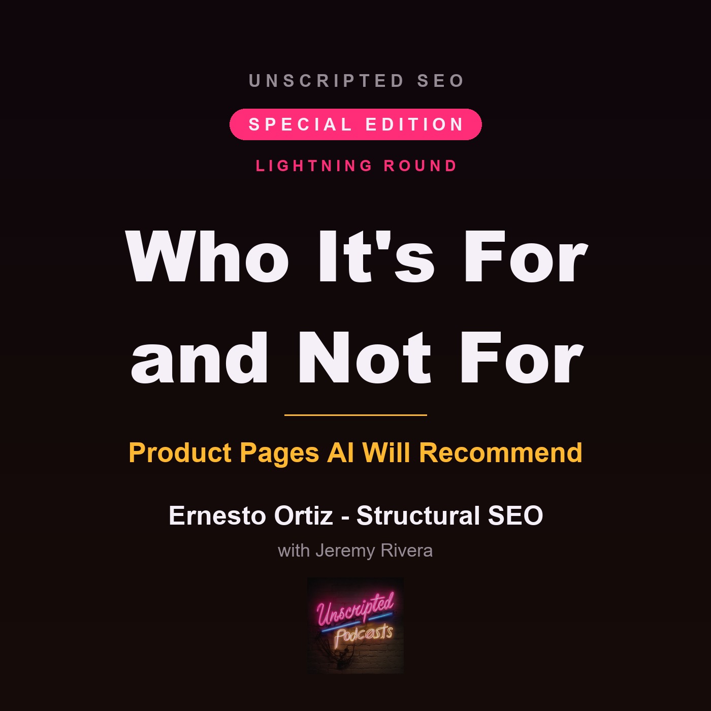Special Edition: Ernesto Ortiz on Who It's For and Not For