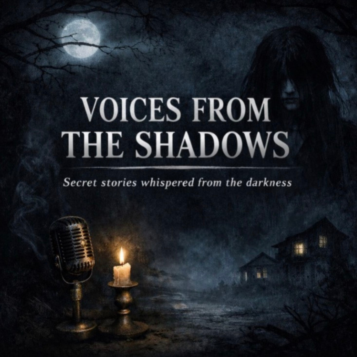 VOICES FROM THE SHADOWS Secret stories whispered from the darkness podcast artwork