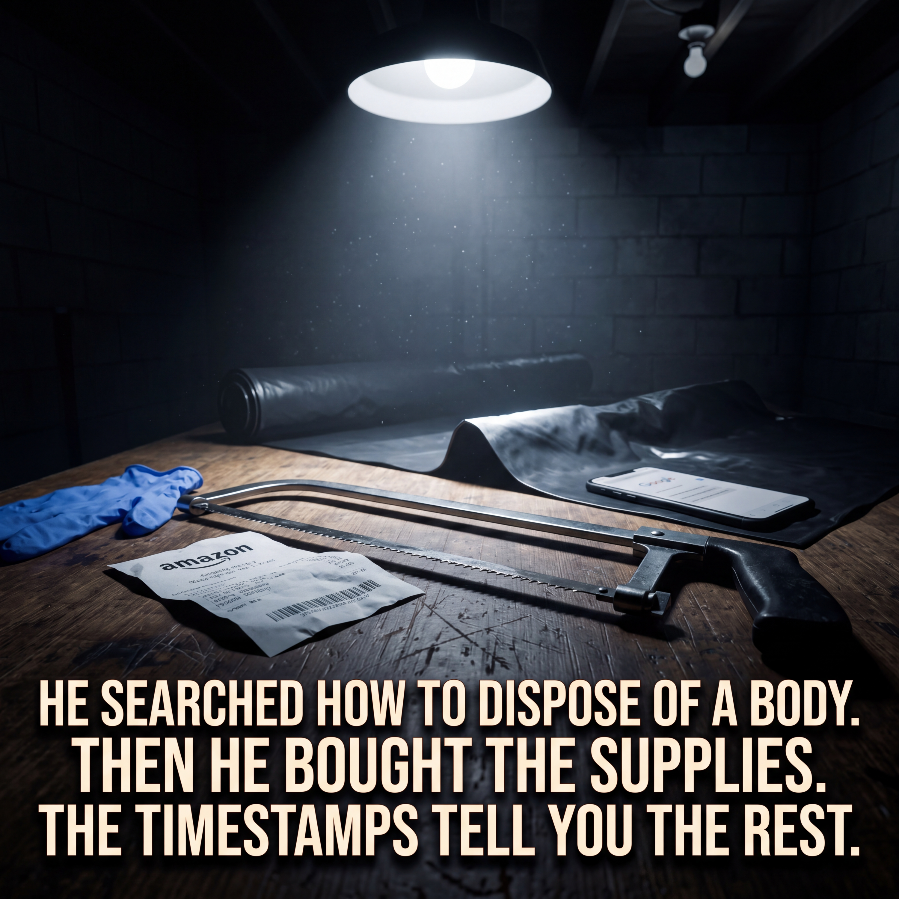 He Searched "How to Dispose of a Body." Then He Bought the Supplies. The Timestamps Tell You the Rest.