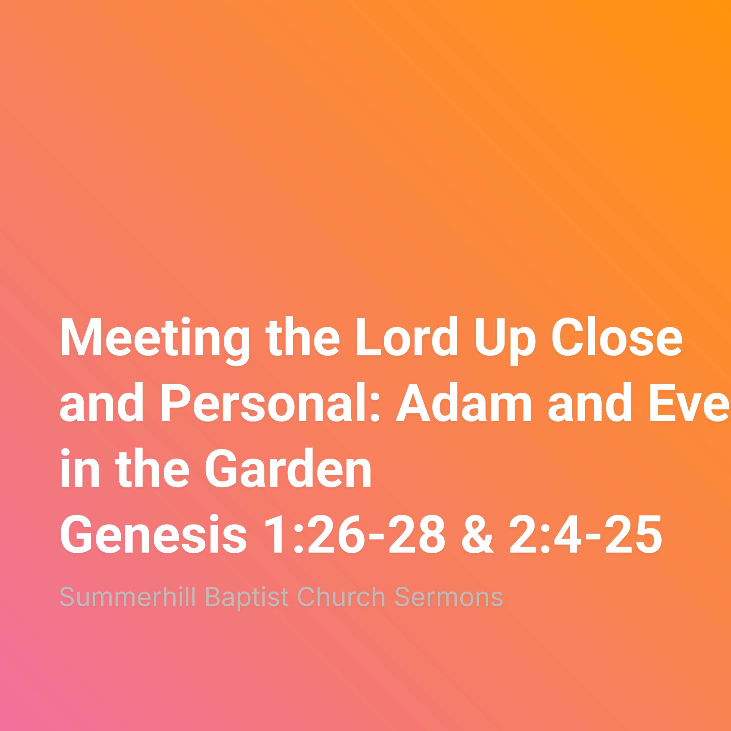 Meeting the Lord Up Close and Personal: Adam and Eve in the Garden episode artwork