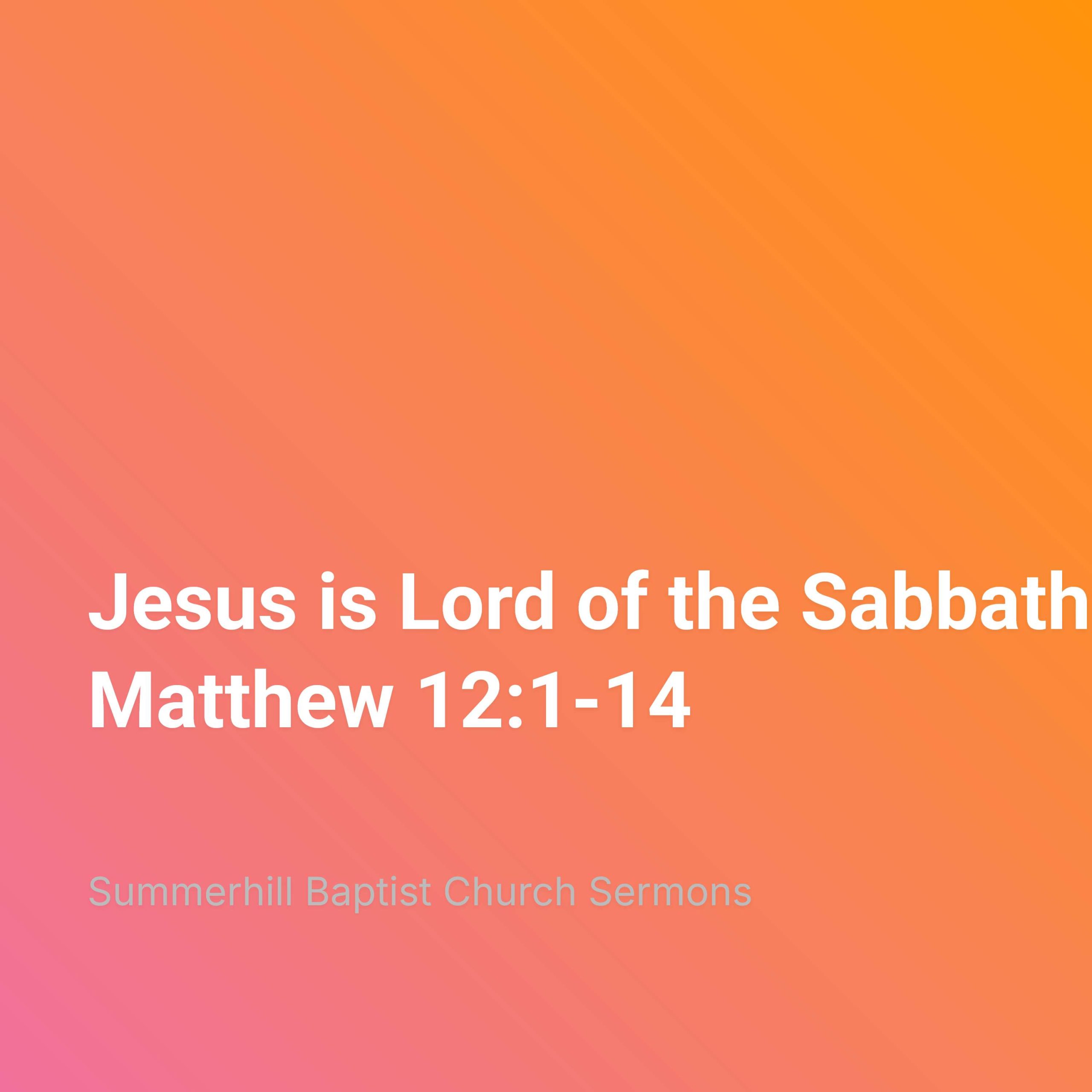 Jesus is Lord of the Sabbath episode artwork