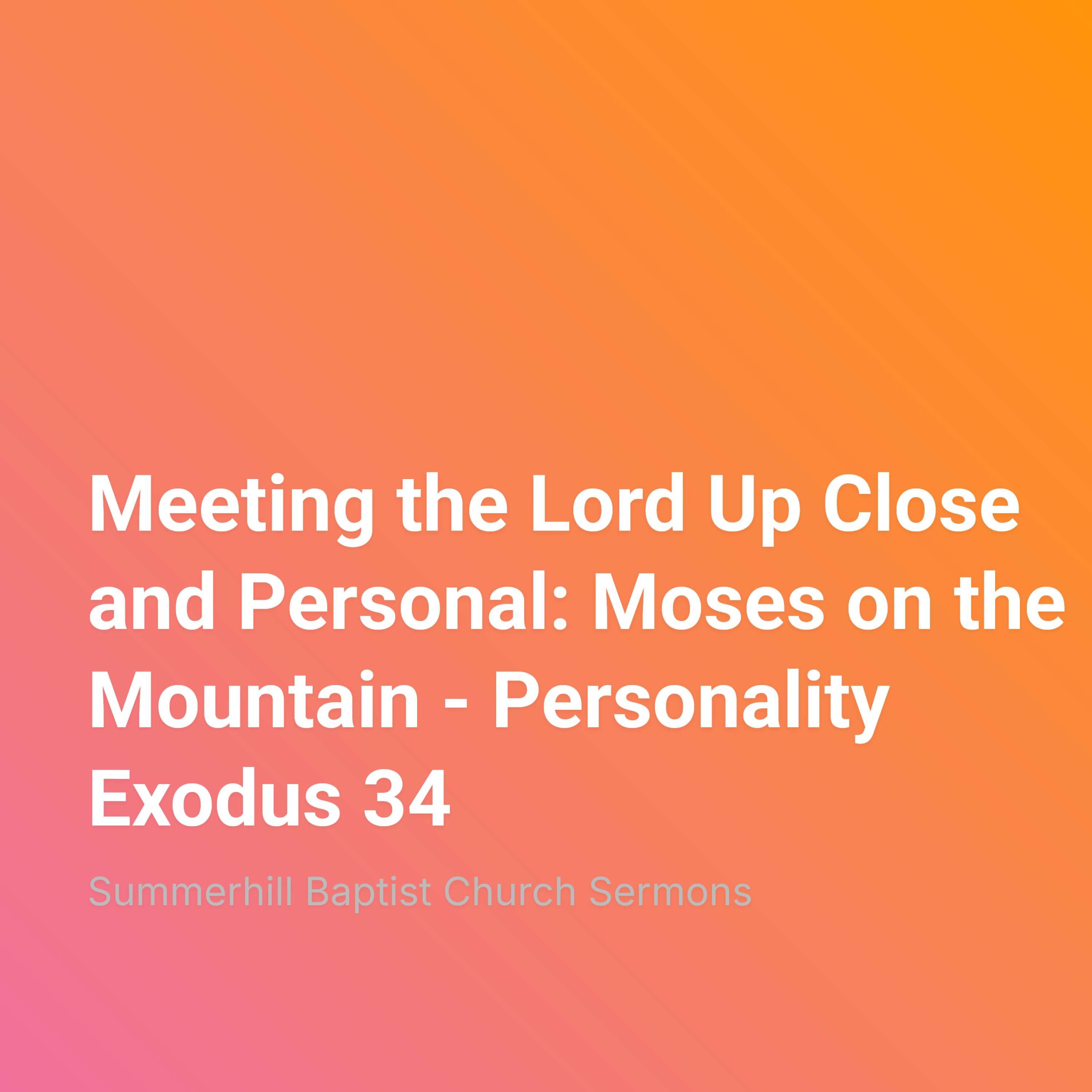 Meeting the Lord Up Close and Personal: Moses on the Mountain - Personality episode artwork