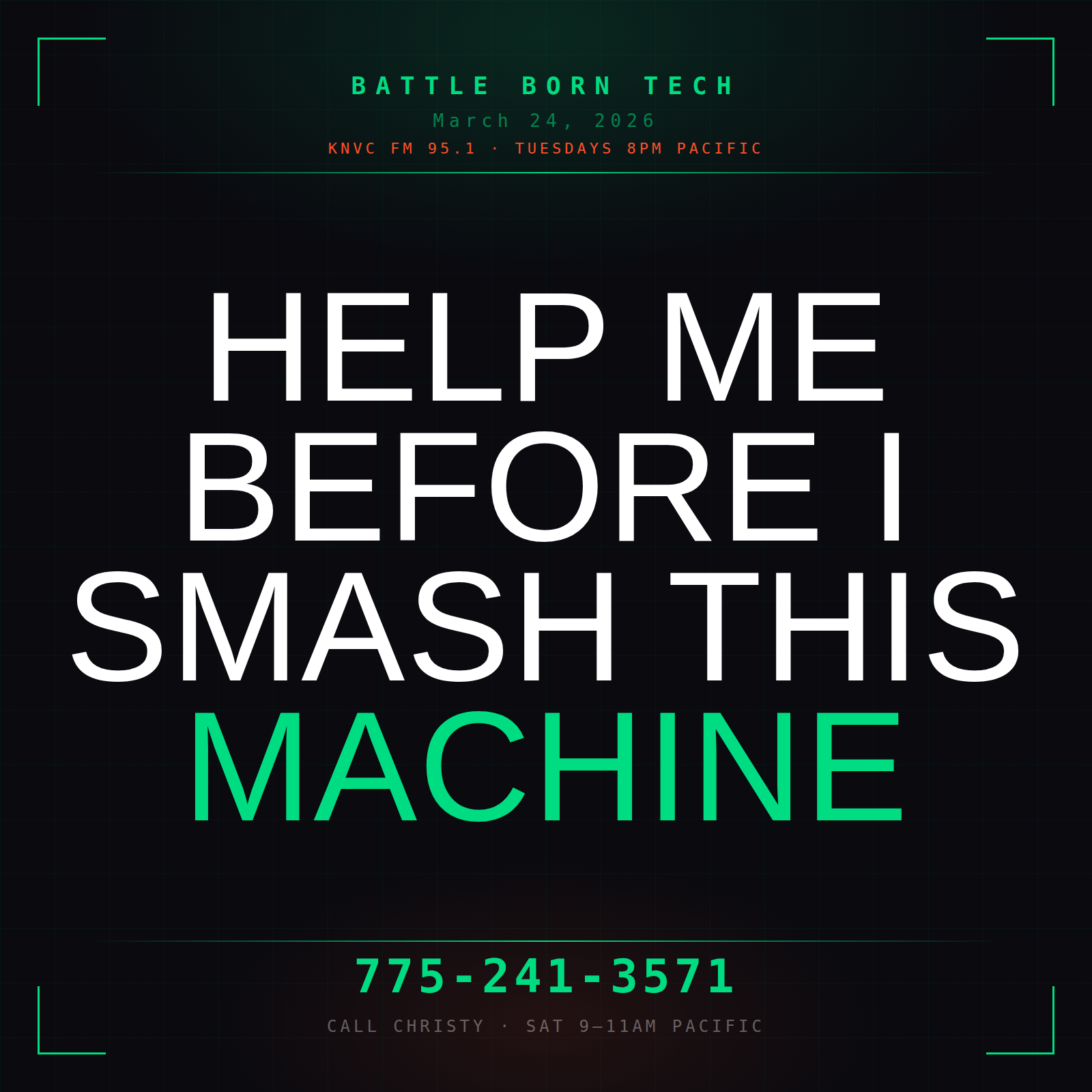 Help Me Before I Smash This Machine