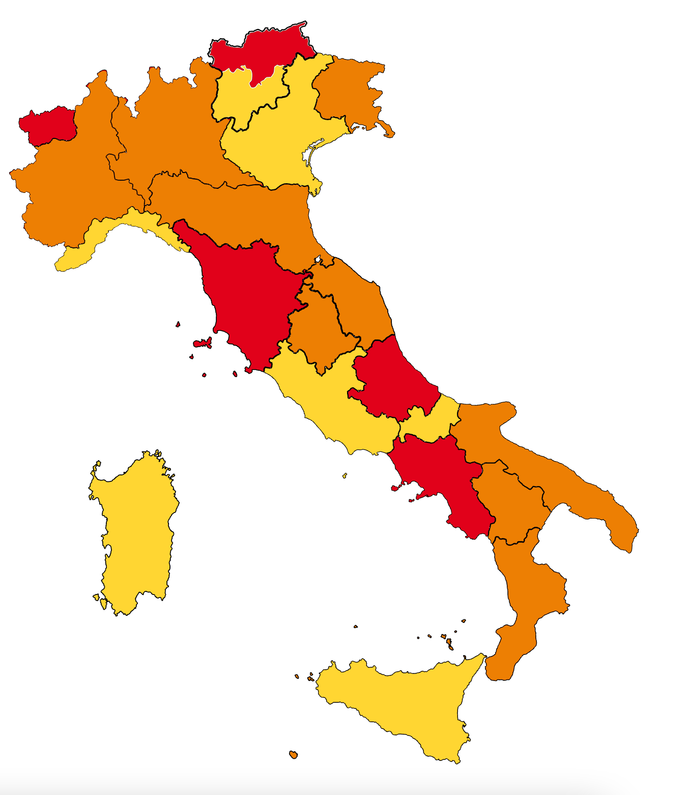 Covid: "Il virus non corre lungo i confini regionali, ma segue i modelli di sviluppo economico”