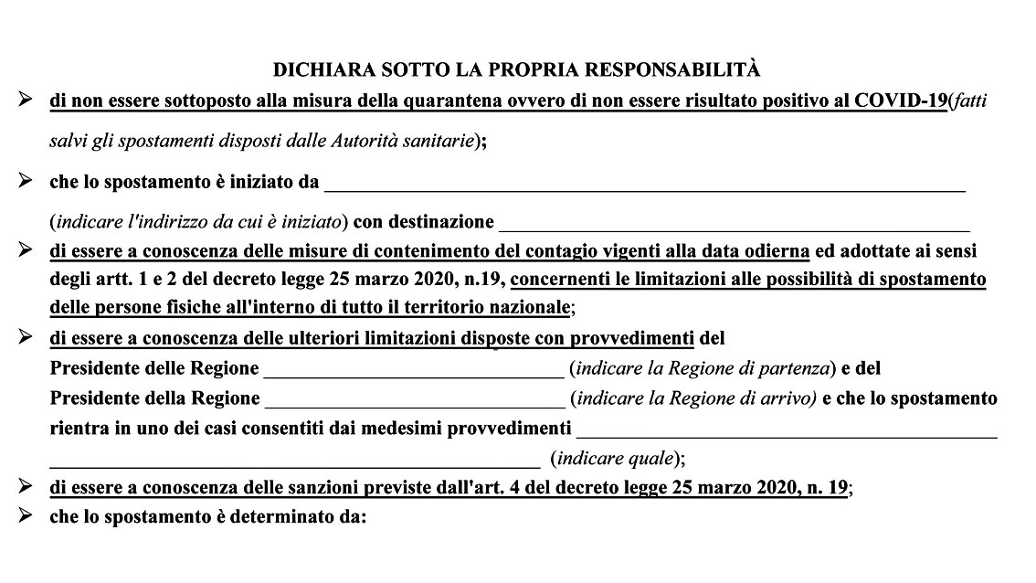 Autocertificazioni: "dateci il permesso al ricongiungimento affettivo"