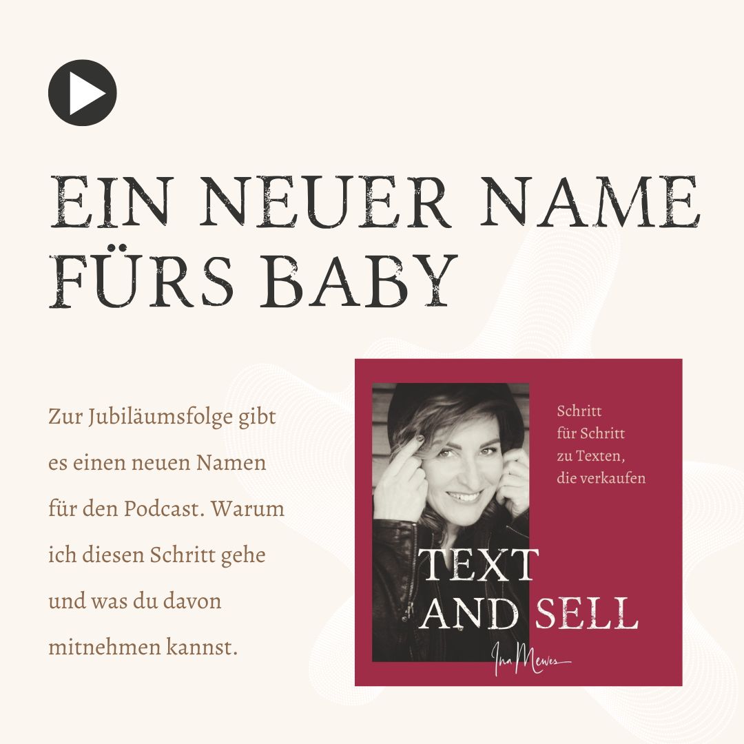 Ein neuer Name fürs Baby - Aus "besser schreiben" wird "text and sell"