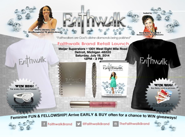 Giesha Stevens’ ‘Faithwalk’ Retail Line Launches Saturday With Some Bling!