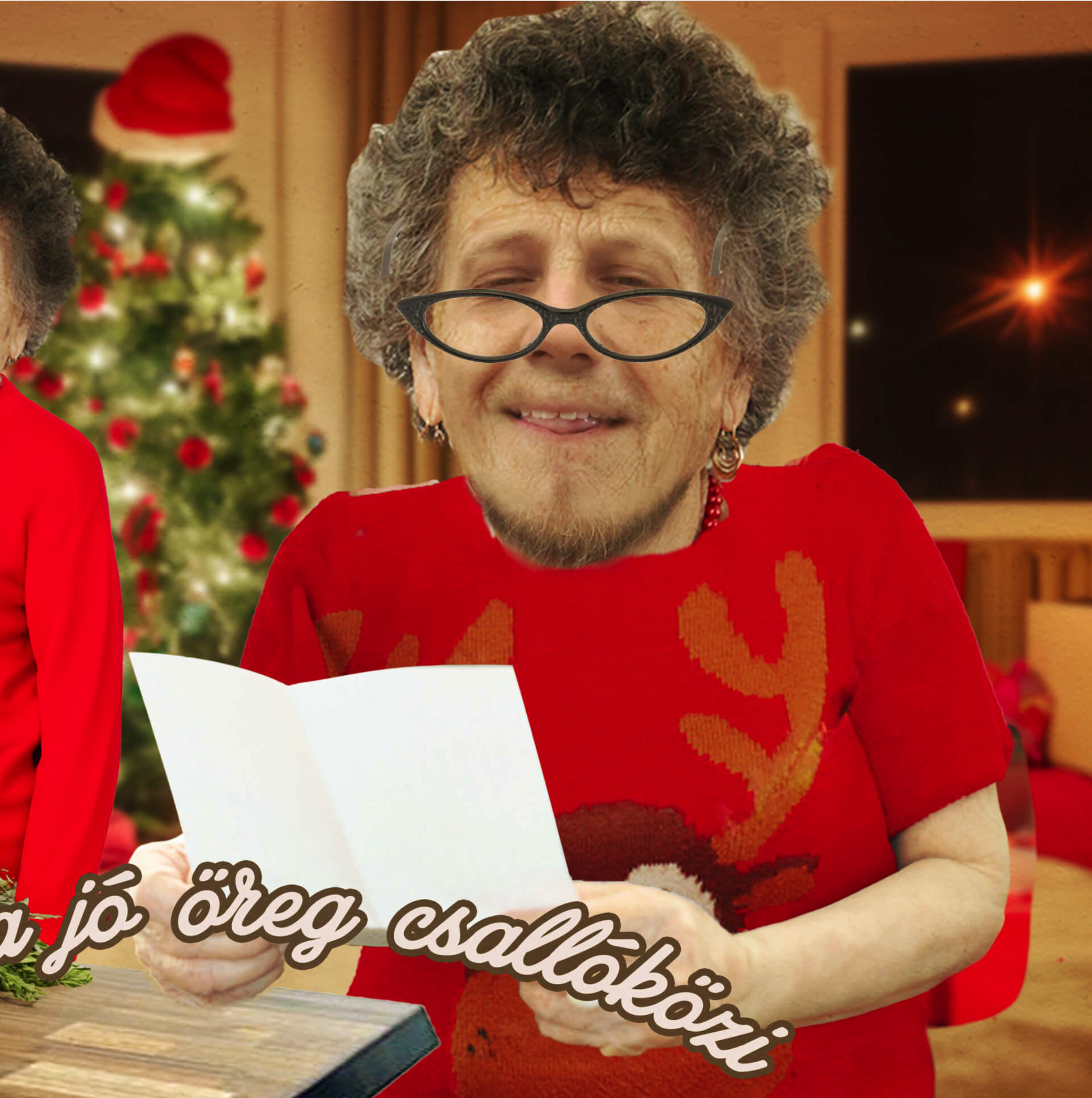 Szaval a jó öreg csallóközi: Boldog karácsont gyerëkëk!