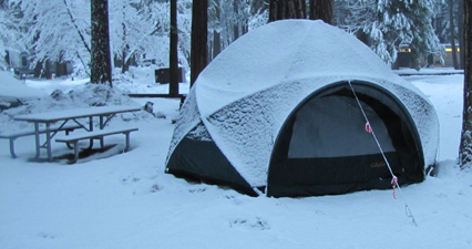 Camping on Snow