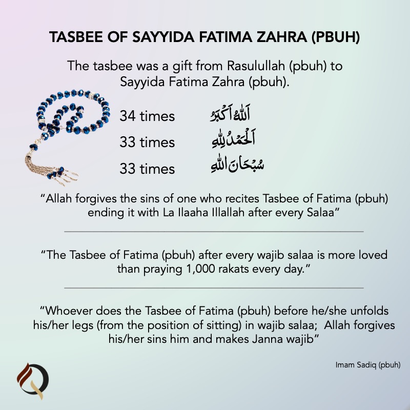 Tasbee of Sayyida Fatima (pbuh)