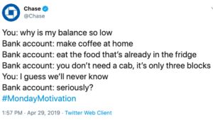 Chase Tweets Financial Advice