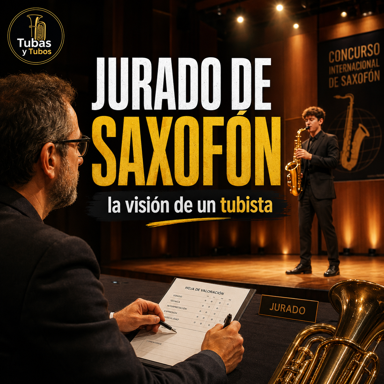 430. Un tubista en un jurado de saxofón